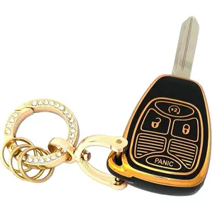 Key Fob Cover for Jeep/Dodge Soft TPU Car Key Shell Case Protector Compatible with Jeep Wrangler/Compass 2007-2018/Dodge Ram/Durango 2007-2009 Caliber 2007-2012 Nitro 2007-2011 Dakota 2008-2011