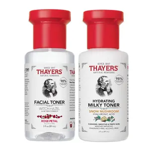 Thayers Purify & Hydrate Skin Care Set, Includes Rose Petal Facial Toner to Reduce Pores and Hydrating Milky Toner for 48H Hydration, 1 Skin Care Kit