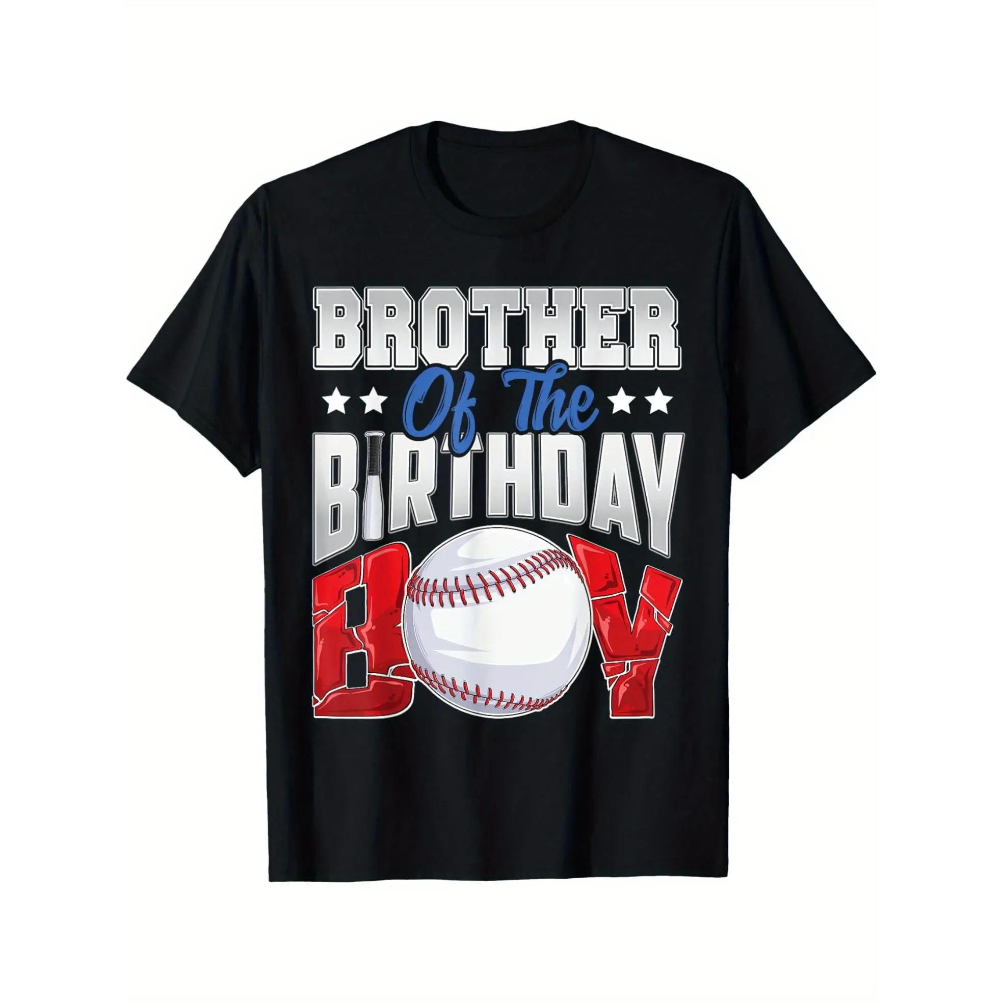 Brother Baseball birthday Boy Family Baller b-day Party T-Shirt Black casual short sleeve men's sport T-shirt Made in USA