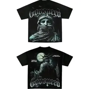 Godspeed Liberty Night Tee Men's 100% Cotton Y2K Style Graphic Tee 4'