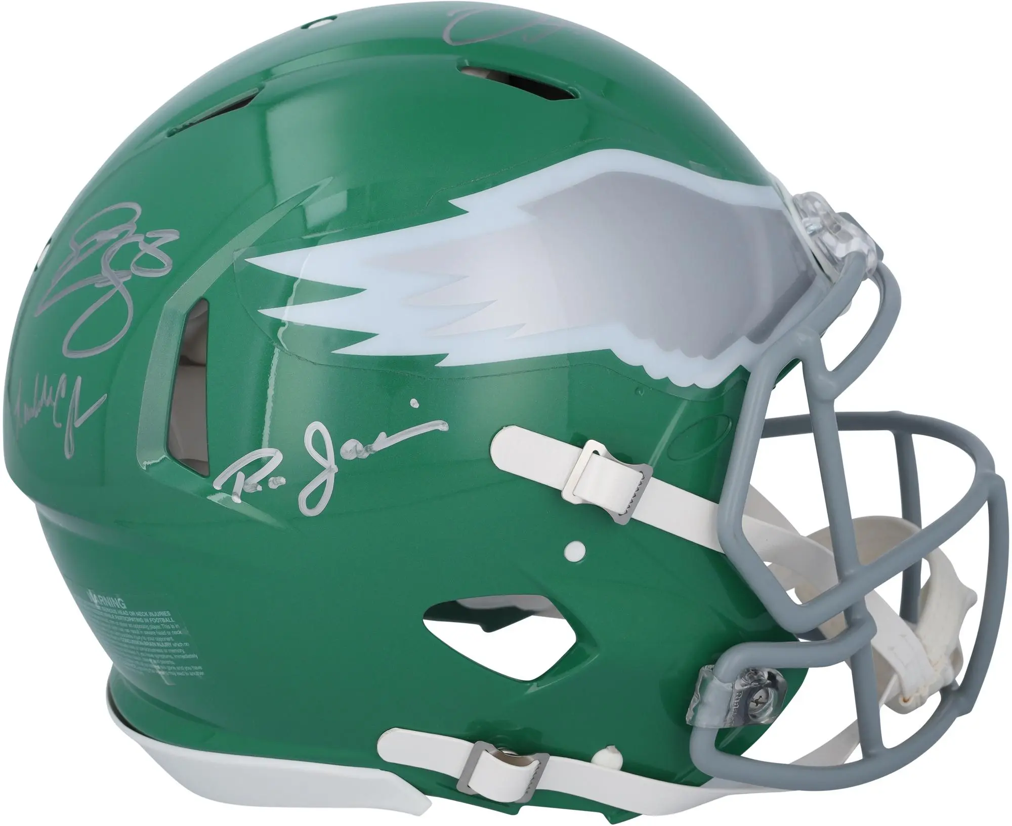 Philadelphia Eagles Quarterbacks Autographed Kelly Green Speed Authentic Helmet - Fanatics Authentic Certified