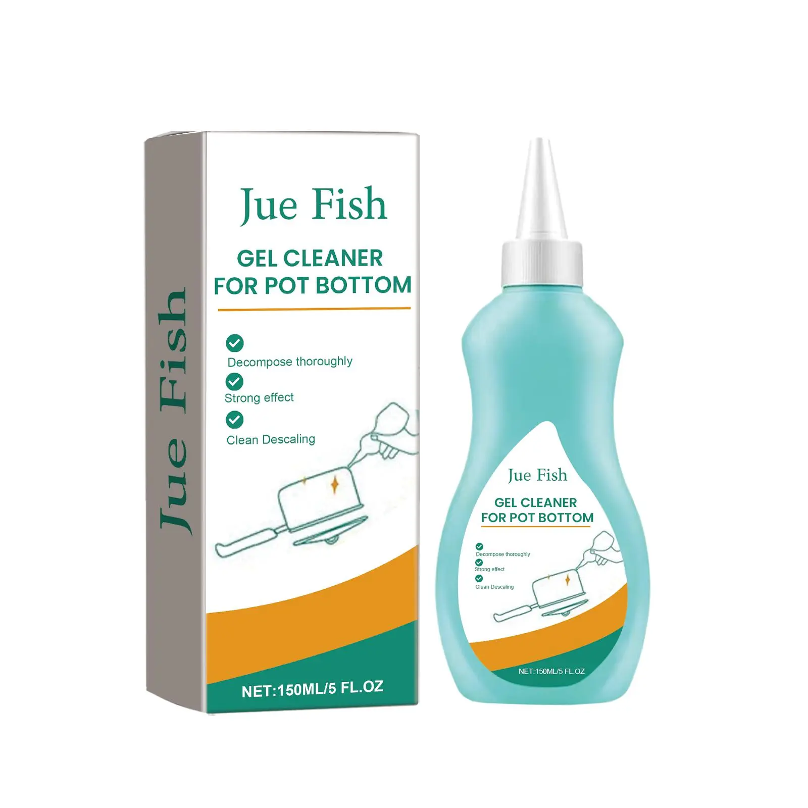 Jue-Fish Kitchen Cleaner, Cooktop Range Hood Cooker Clean Oil Stains Black Dirt On The Bottom Of The Pan Cleanser Household Baking Plastic Cleaning