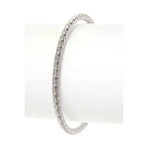 Textured Stainless Steel Adjustable Cuff Bangle