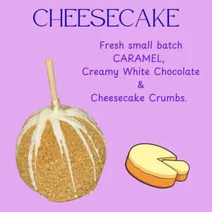 Copperpot Gourmet Caramel Apple Cheesecake - Large Crisp Granny Smith Apple Coated in Signature Copper Pot Caramel with Creamy White Chocolate & Cheesecake Crumbs