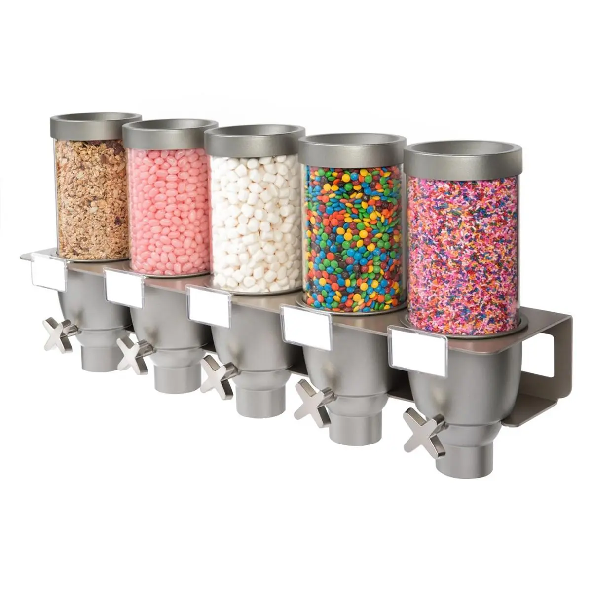Rosseto EZ534 Five Container Spice and Powder Wall Mount Dispenser - 0.65 Gallon Each