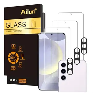 Ailun Glass Screen Protector for Galaxy S24+ / S24 Plus [6.7 Inch] 3Pack + 3Pack Camera Lens Tempered Glass Fingerprint Unlock 0.25mm Anti-Scratch Case Friendly Clear - HD