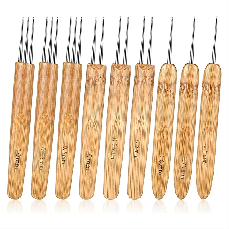 9Pcs Dreadlock Crochet Hook for Hair Loc Needle for Dreads Tool for Braid Craft Dread Locks Crochet Needles for Christmas New Year Home Use
