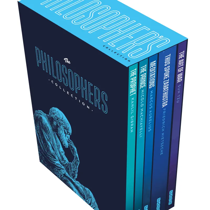 Philosophers' Wisdom Influential 5 Classics in 1 Curated Paperback Book Set - Includes Sun Tzu's The Art of War, Gibran's The Prophet, Marcus Aurelius' Works, Love & Reflection, Political Insights, Leadership Strategies, Study + Gift Ready, Mens Gifts
