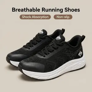 Unisex Fashionable Running Shoes - Knit Mesh Lace-Up Sneakers, Breathable Fabric, Soft Midsole for Running & Casual Wear, Multi-Size Sports Footwear