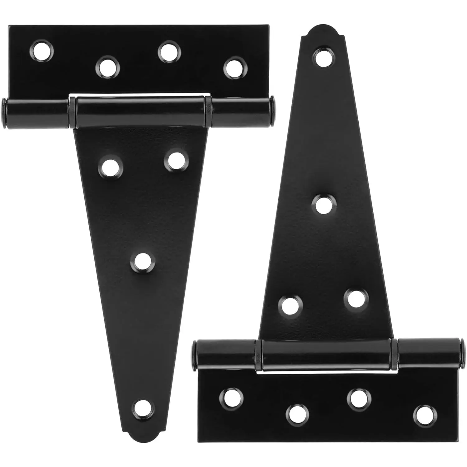 6 Inch T-Strap Heavy Duty Shed Door Hinges Gate Strap Hinges Black Tee Hinge Wrought Hardware for Wooden Fences,Yard,Barn Door,Rustproof(2 Pack)