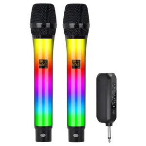 5 Core Microphone Wireless Karaoke Singing Mic Microfonos Inalambricos w RGB Lights