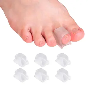 10 Pieces Transparent Hammer Toe Straightener Corrector Toe Spacers for Women And Men Toe Straighteners For Curled Toes Hammer Toes Crooked Bunion Corrector For Women Big Toe toe separator bunion corrector hammer toe Orthopedic Insoles Support Insole