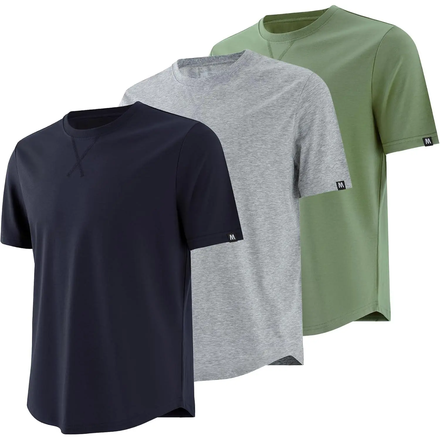MagnaMan Men's 3-Pack Short Sleeve Crew Neck T-Shirts Solid Color Casual Tee Shirts - Ideal for Gym, Work & Daily Life