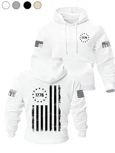 Men's Fitted Hooded Sweatshirt, Outdoor Training Sport Pullover, Athletic Training Apparel, Multi-Functional Arm Patch Pocket, Military Patriotic Theme Tee, Athletic Hoodie, Sports Sweatshirt, Hoodies, Athletic Sports Clothing