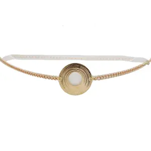 TFJ Women Metal Chain Bohemian Fashion Belt Hip High Waist Circle Round Charm M L XL Gold
