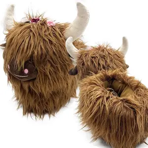 Highland Cow Slippers Soft Plush Home Shoes, Cozy Indoor Footwear for Women & Men, Perfect Gift Idea for Relaxing Days