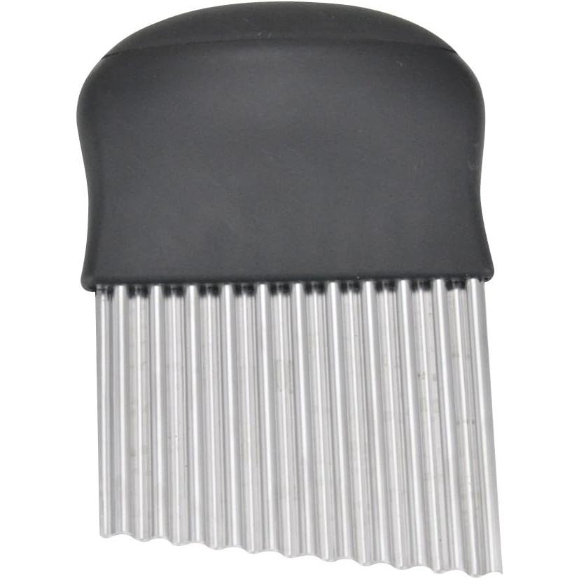 2 PCS Stainless Steel Crinkle Cutter Knife Set – Wavy Vegetable & French Fry Slicer for Creative Food Preparation