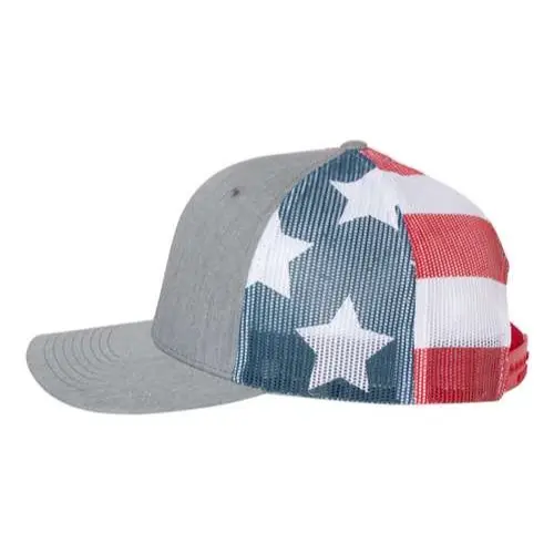Heather Gray American Flag