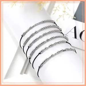 6 Pcs Inspirational Morse Code Bracelet Gift for Women Silver Beads Bracelet Jewelry Encouragement Funny Birthday Gifts for Her Friend Sister