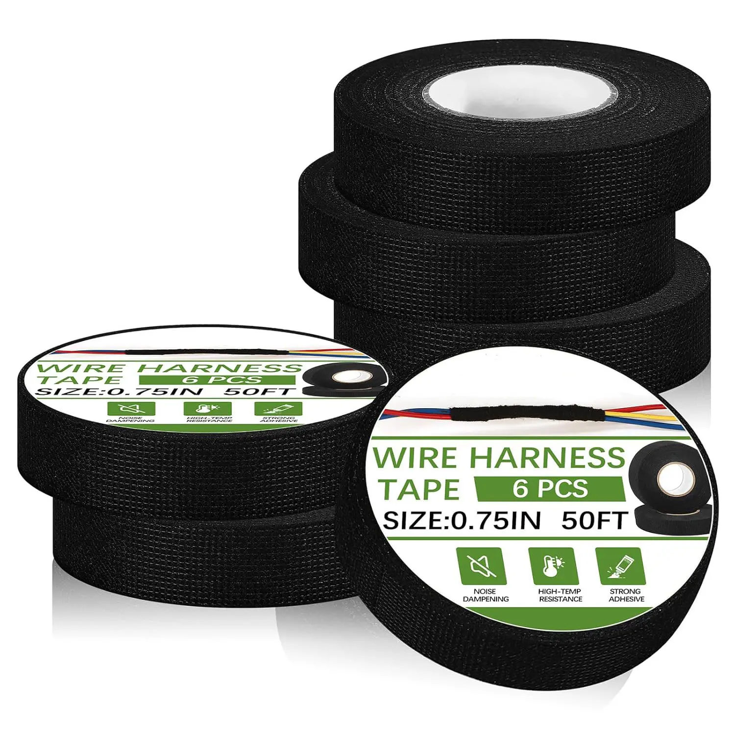 6 roll High-Temperature Resistant Flame & Retardant  Waterproof Adhesive for Electrical Insulation and Mechanical Protection(0.74 Inchx 50 FT)