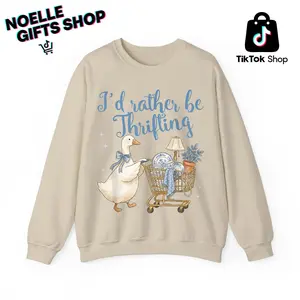 Id Rather Be Thrifting Retro Aesthetic Sweatshirt, Vintage Thrift Store Lover Hoodie, Retro Y2K Vintage Decor Style Sweater, Classic Resale Fashion Sweatshirt