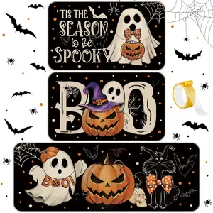 Halloween Kitchen Mat Ghost Rug Welcome Door Mat Halloween Decor Ghost Decor Non Slip Mat for Kitchen Bathroom Home Door Bedroom, Halloween Party Decorations