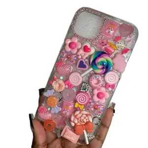 Freestyle - Colorful Candy and Heart Design on Pink Case for Phone