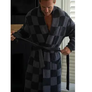 Local Beach Men's Cozy Checker Robe