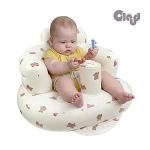 Inflatable Baby Chair,  Inflatable Seat for Babies 3 Months and Up Summer, Baby Seat for Sitting Up, Blow Up Baby Floor Seat with Built in Air Pump