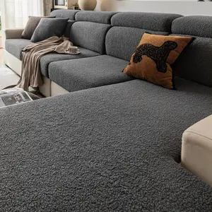 Teddy Fleece Sofa Cover, Anti-Cat Scratch Full Coverage Seat Pad, Reusable Sofa Protector, All Seasons Use, Hand Washable