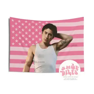 Hudson Williams Pink American Flag Wall Tapestry