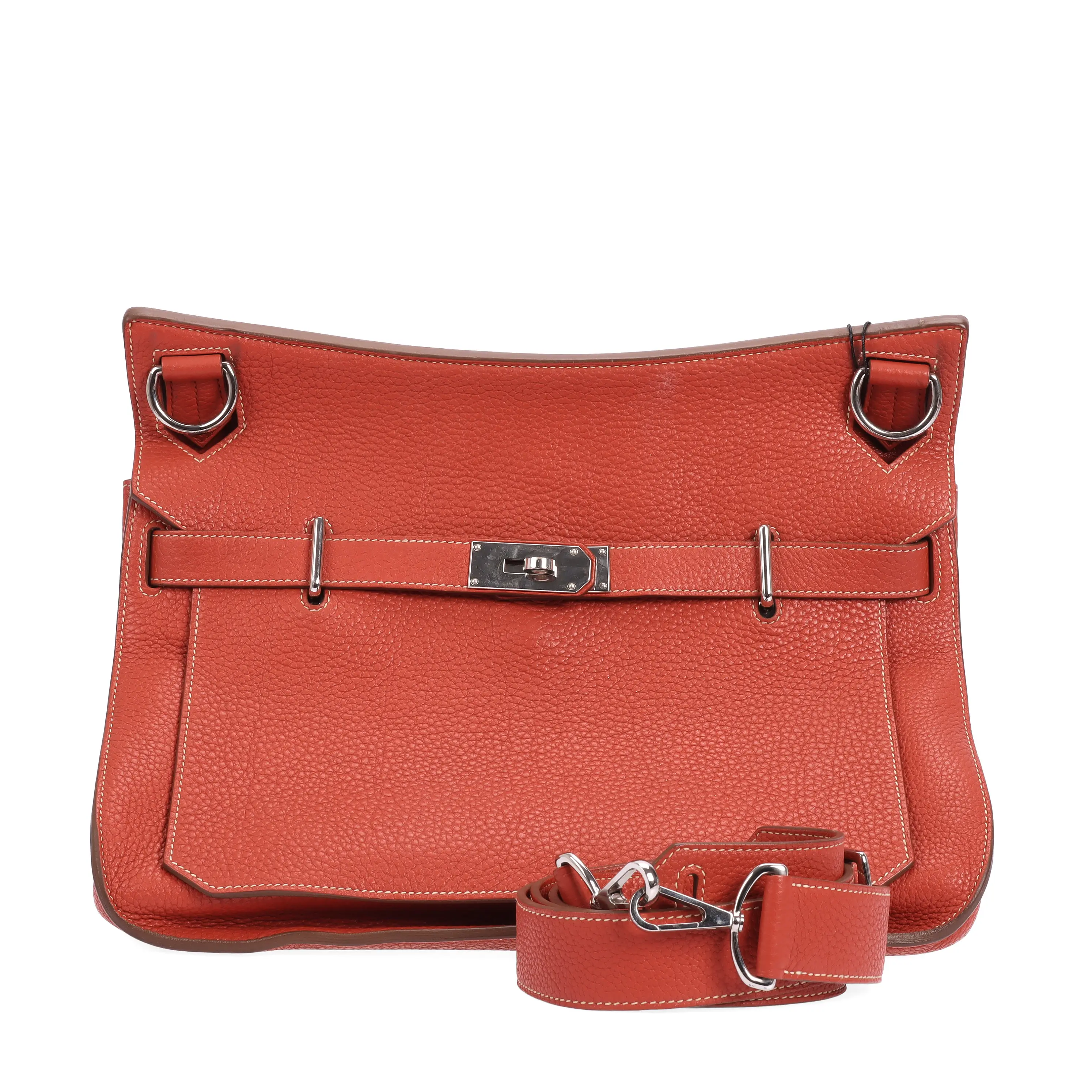 Pre-owned HERMÈS Taurillon Clemence Calfskin Leather Shoulder Bags Jypsiere Rouge 85414452