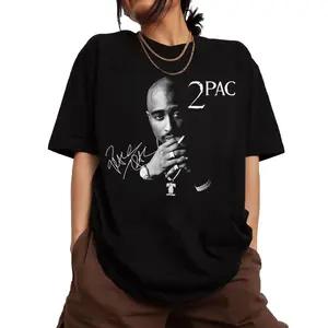 Ship Within 24 Hours Vintage Tupac  Graphic T Shirt 2Pac 90s Bootleg Hip Hop Legends Rapper Merch Unisex Cotton Casual Streetwear For Men Women