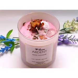 Ardent- Rose Jasmine  Luxury Soy Wax Candle ( Love, Healing, Self Love) Decor Flower
