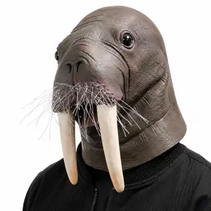 Realistic Walrus Mask, Latex Animal Mask, Vivid Animal Party Prop, Seal Design Masquerade Costume, Carnival Role-Play Accessory, Party Supplies