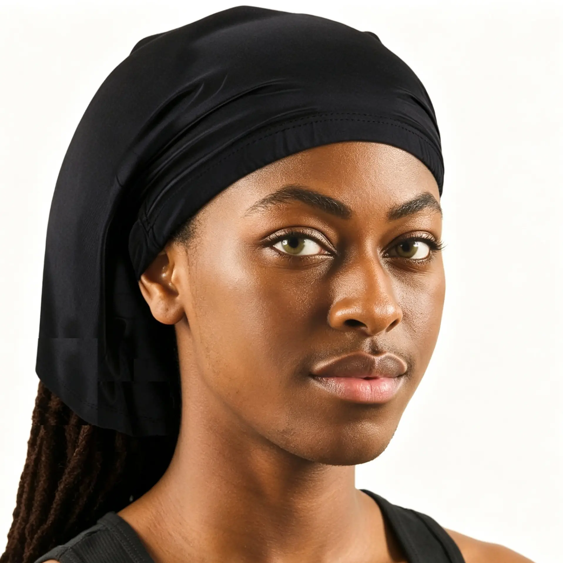 Spandex Dreadlocks Braids Band for Men Women, Stretch Headband for Locs and Braids, Smooth Comfort Fit (BLACK)
