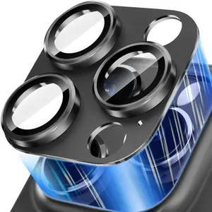 Phone Camera Lens Protector, 9H Tempered Glass Phone Camera Lens Protector, Shockproof Protective Phone Accessories Compatible with iPhone 16 Pro/16 Pro Max, Cover