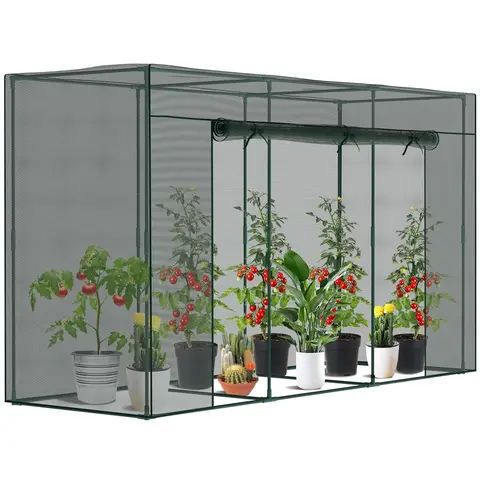 ABORON Polyester Plant Cover Cage with Frame, Mesh Roof, Full-Height Zippered Door - 118"Lx39.4"Wx71"H, 71" Headroom Bird & Insect Guard for Garden Pest Protection (TikTok Shop Back to School)