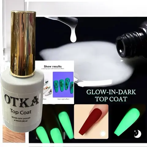 Glow in the Dark Top Coat – 15ml | Nail Tech Must-Have for Halloween