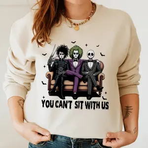 You Can't Sit With Us Tshirt, Beetlejuice Moive Character Sweater,Gift for Halloween Sweatshirt Hoodie