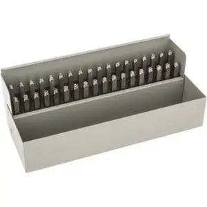 C.H. Hanson 36-Piece 1/8" Character Steel Stamp Set - Standard 20624, Letters & Figures, for Letter Stamping