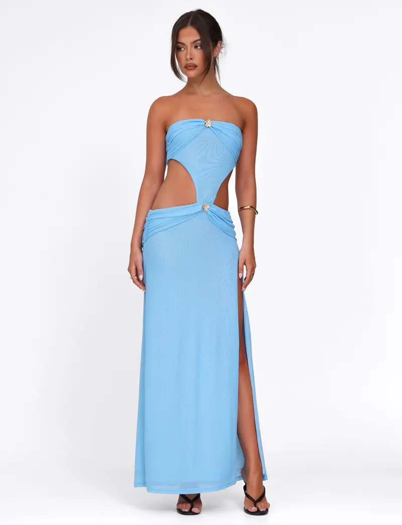 kylie jenner baby blue dress MODE HALTER MINI DRESS | OFF WHITE | Third Form | Women's Sale | Online Now  — THIRD FORM