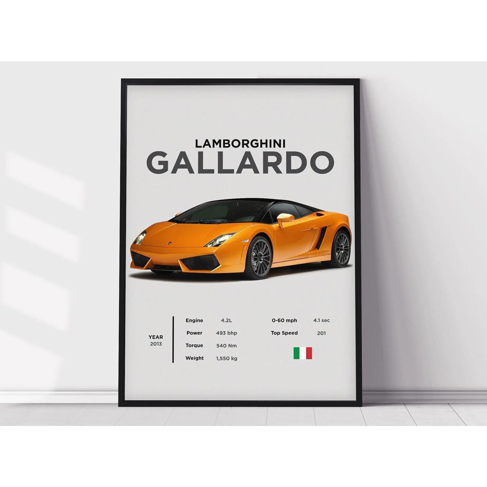 Lamborghini Gallardo Poster Print, Boys Room Decor,  Home Office Art, Room Decor, Digital Posters, Car Posters