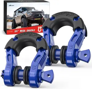 Nilight 2 Pack 3/4" Mega D-Ring Shackle with 7/8" Screw Pin 68,000LBS Break Strength, Heavy Duty Off Road Recovery Shackle for Use with Tow Strap, Winch, Off-Road Jeep Truck Vehicle Atv Car Accessories Trailers