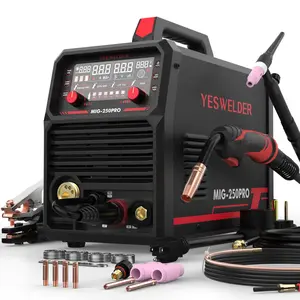 YESWELDER MIG-250PRO 250Amp 110/220V Aluminum MIG Welder with Pulse with Lift TIG Torch | 6-In-1 Gas MIG/Pulsed MIG/Flux Core/Spool Gun/Lift TIG/Stick Multiprocess Welding Machine | Spool Gun Compatible tiktokshopspringglowup