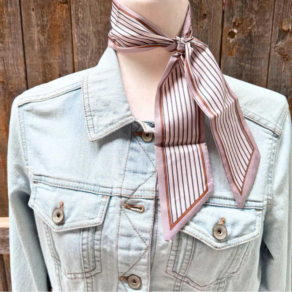 Rodeo Drive Cream and Brown Stripe Twilly