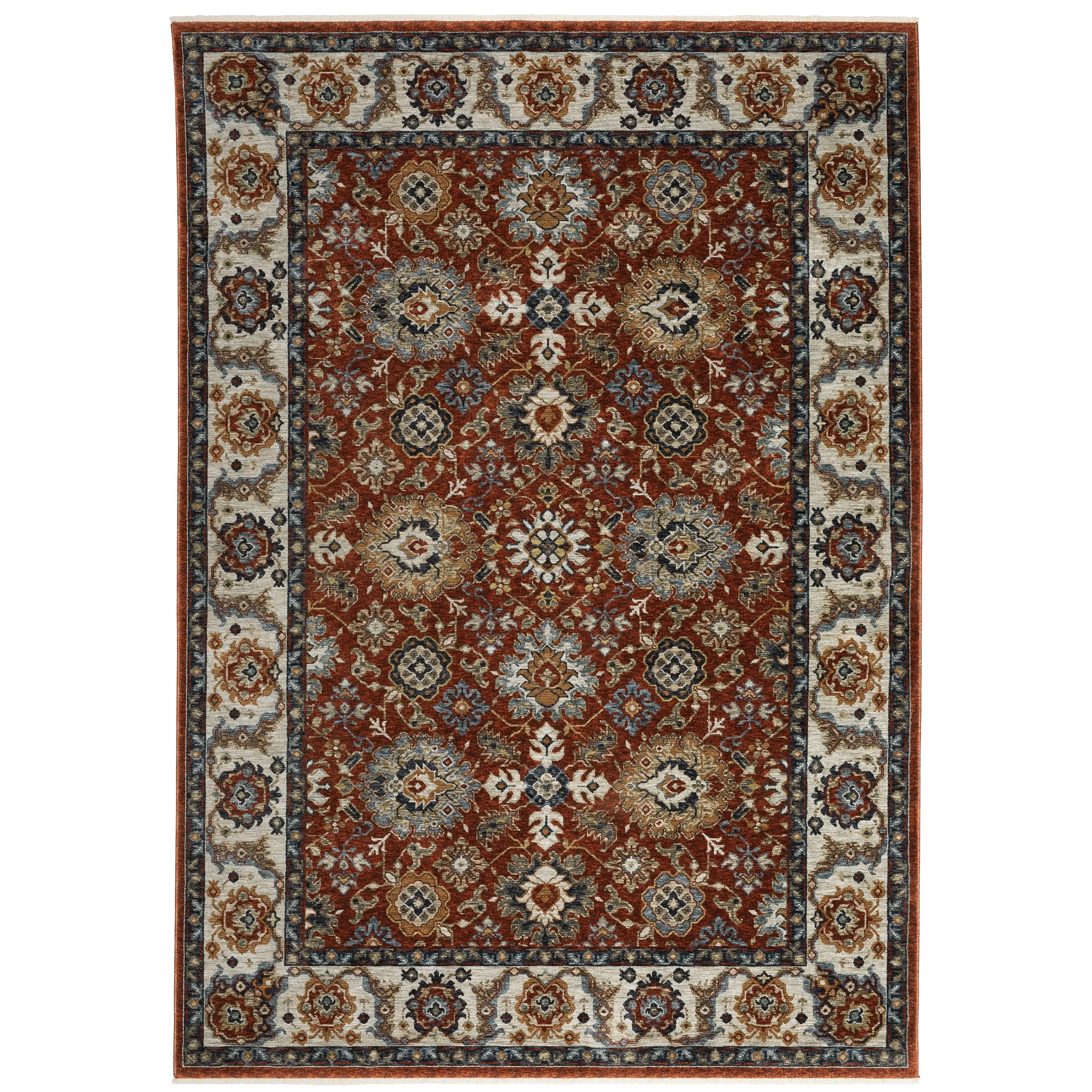 Oriental Weavers Aberdeen 562R1 Red Ivory Traditional Machine Woven Rugs