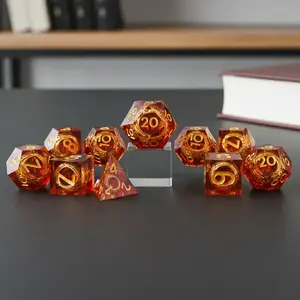 DND Dice Set, 7 Counts/set Sharp Edge Durable Dice, D&D Dice, RPG Role Playing Games, Dungeons and Dragons D and D Polyhedral Dice Set