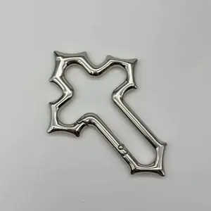 Carabiner -gothic, cross , chrome keychain accessorie, Y2K, streetwear