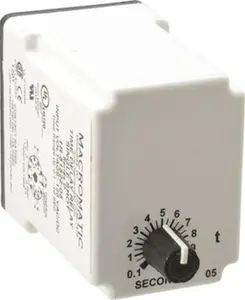 Macromatic 11 Pin, Multiple Range DPDT Time Delay Relay 10 Contact Amp, 120 VAC/VDC, Knob TR-51522-05